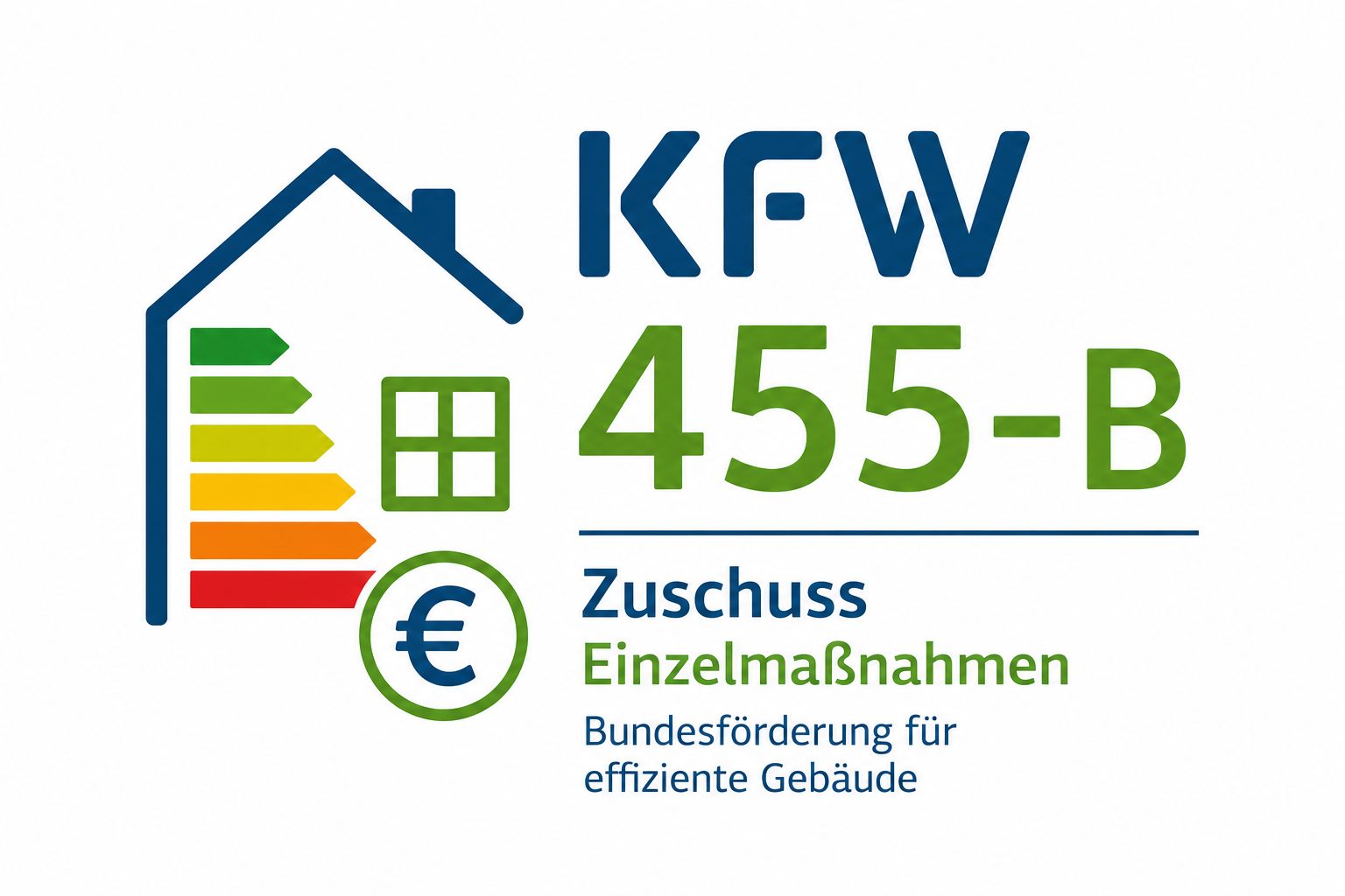 Offizielles Logo: KfW 455-B Zuschuss Einzelmaßnahmen – Bundesförderung für effiziente Gebäude