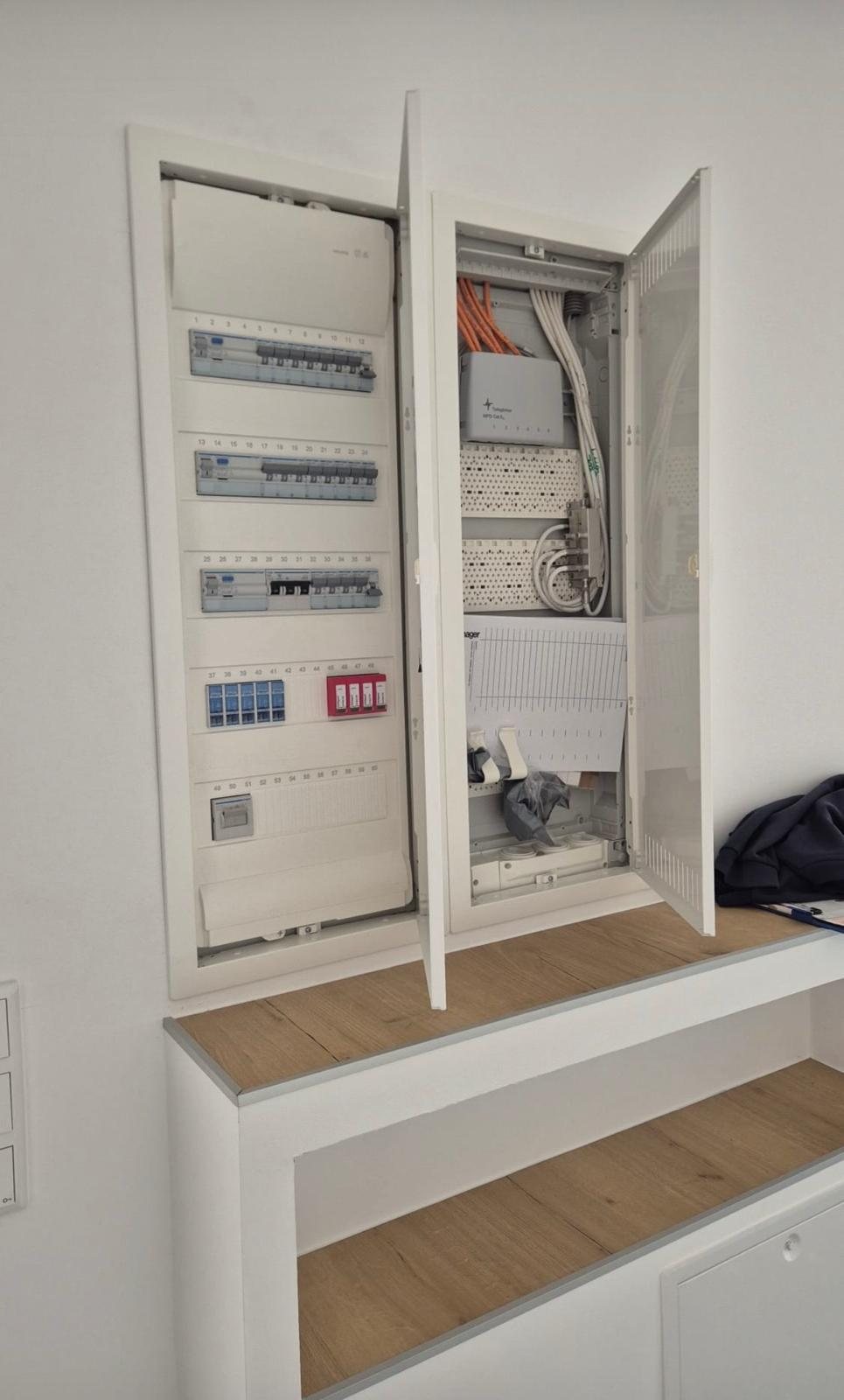 Neuer, übersichtlich beschrifteter Sicherungskasten nach der Elektrosanierung in Hannover