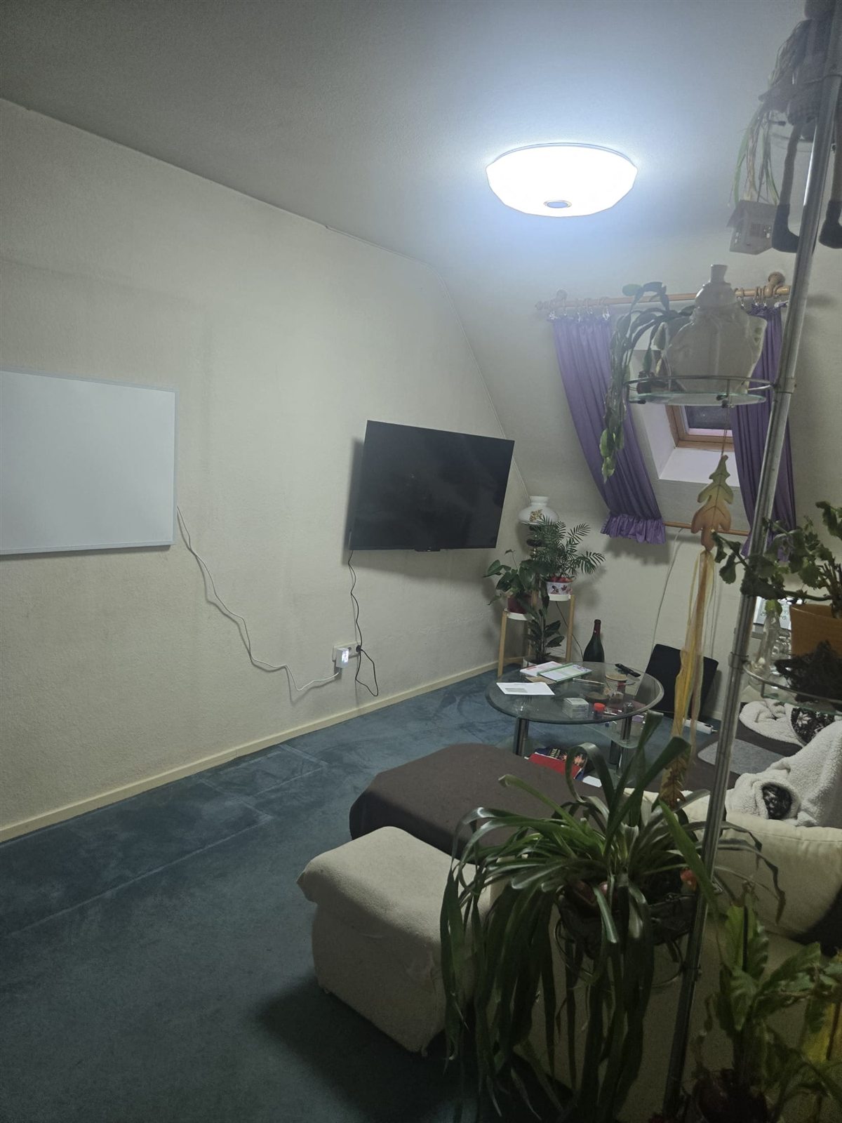 Altes Wohnzimmer der Dachgeschosswohnung in Seelze vor der Sanierung